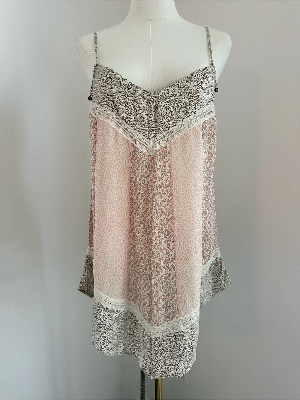 La Perla Women’s Lace-Trim Spaghetti Strap slip dress - Pink & Taupe